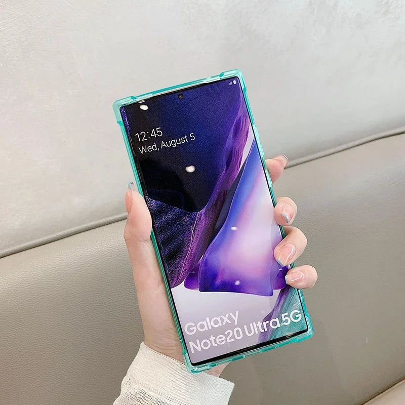 Transparente TPU Hülle mit Kartenfach für Samsung