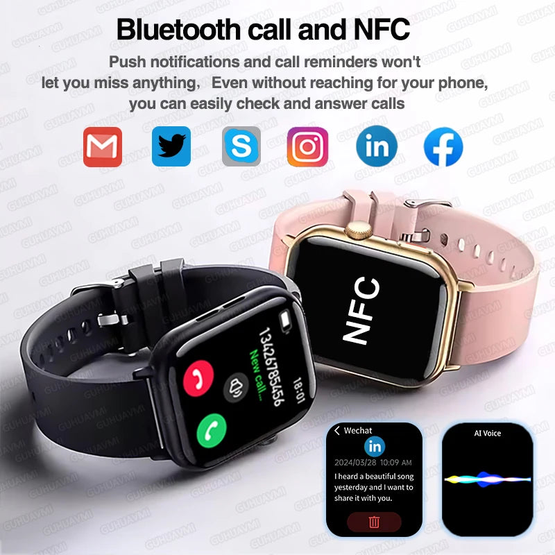 Klassische Smartwatch 2025 Herren Damen GPS NFC AMOLED