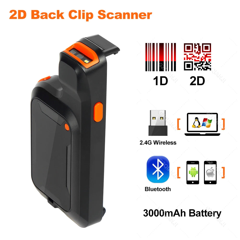 Drahtloser Mini Bluetooth 2D QR PDF417 Scanner