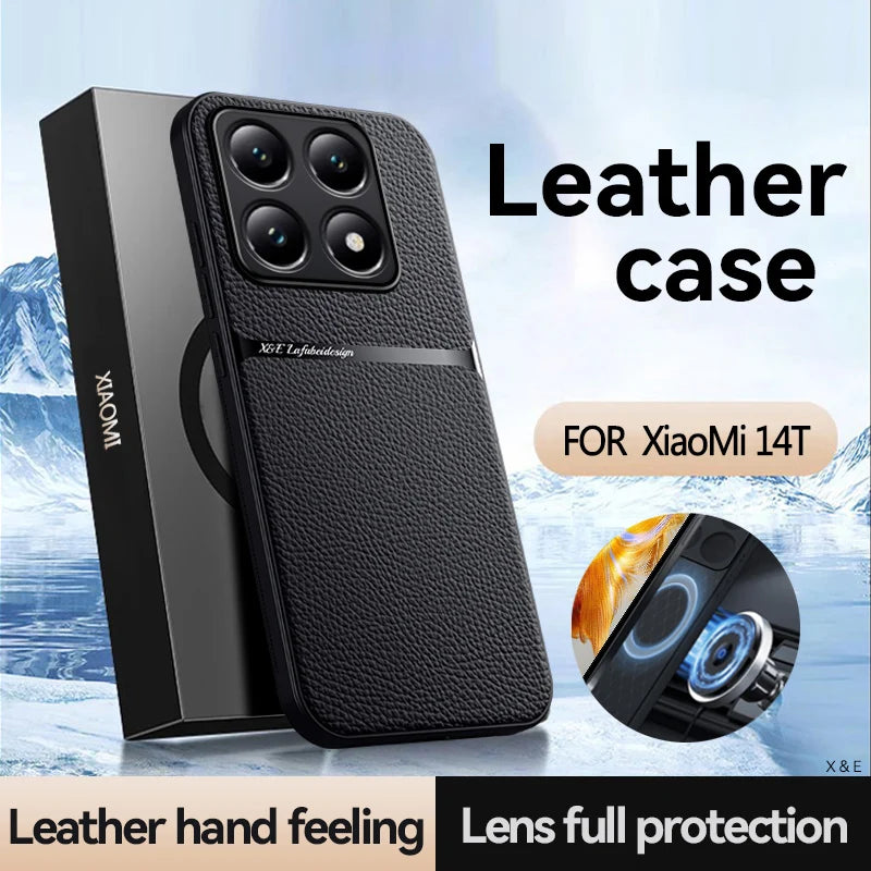Xiaomi 14T Leder Magnet TPU Hülle
