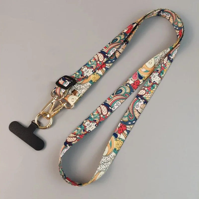 Universeller Handy-Lanyard mit Retro-Muster