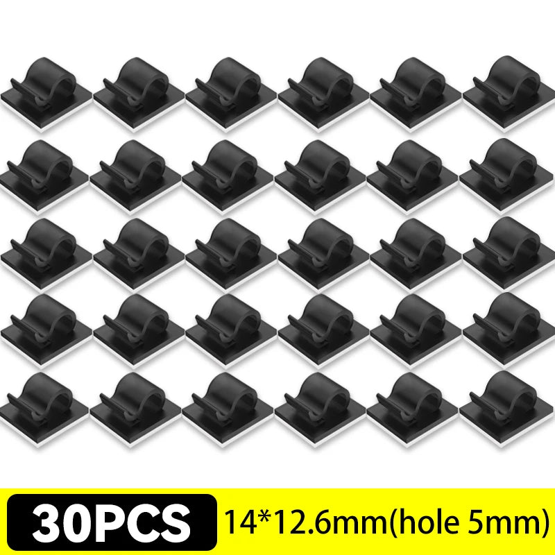 Selbstklebende Kabelklemmen 5–50 Stück für Ordnung