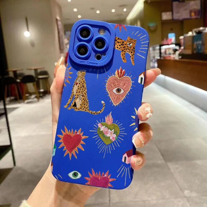 Floral Leopard Silicone Case iPhone