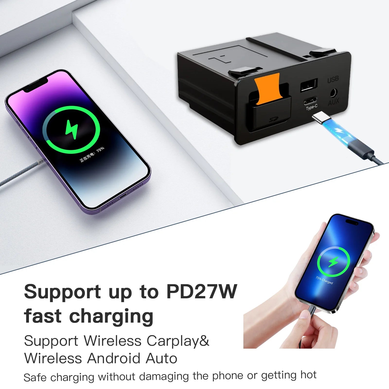 Wireless Type-C CarPlay Android Auto Adapter Mazda